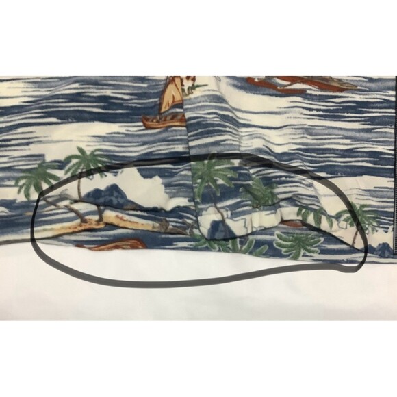 Big Dogs Shirt Mens XL Blue White Boat All Over Rayon Button Up Nautical Beach - Picture 5 of 9